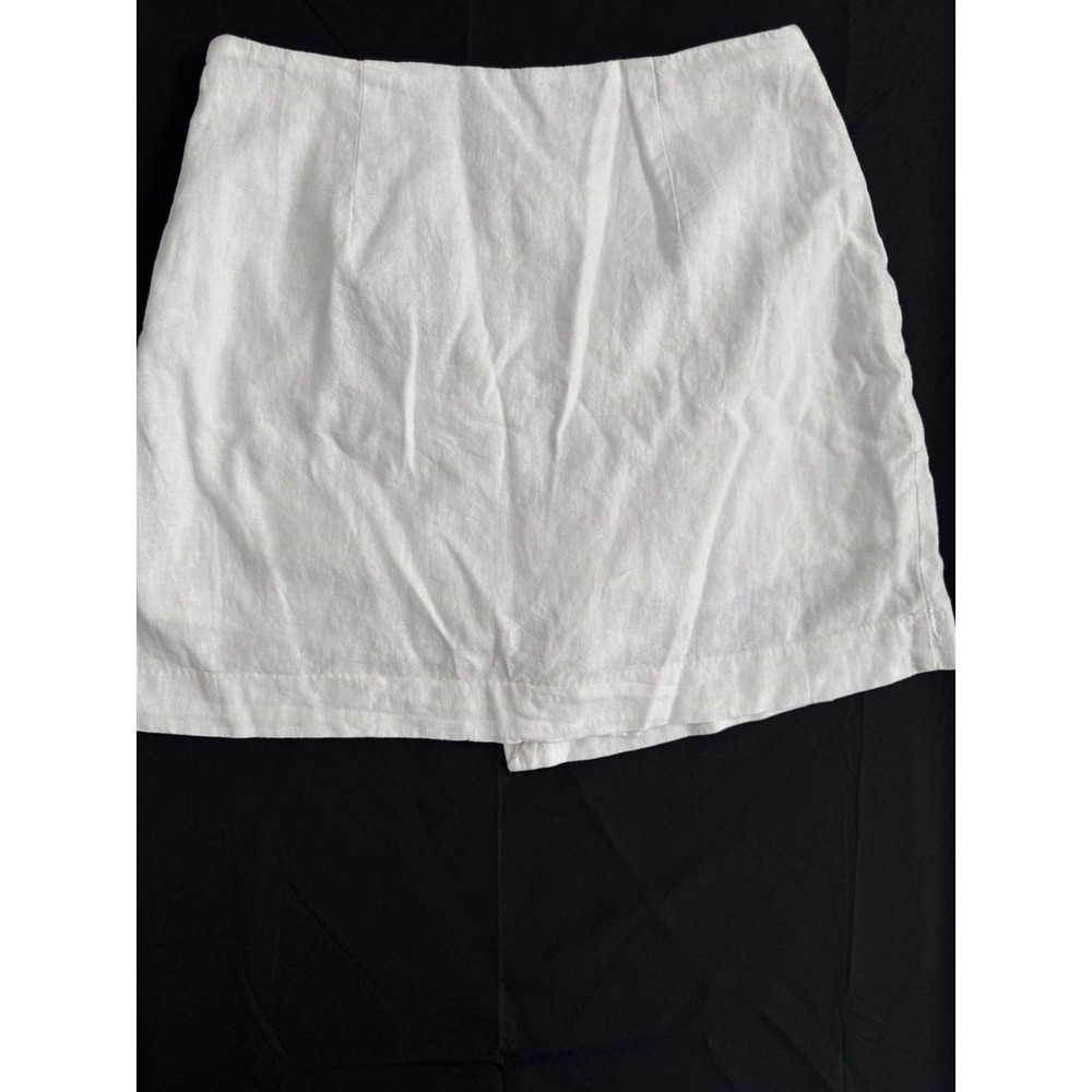 A New Day White Linen Blend Wrap Skort Women's Size 4 Summer Mini NWT - Picture 7 of 10